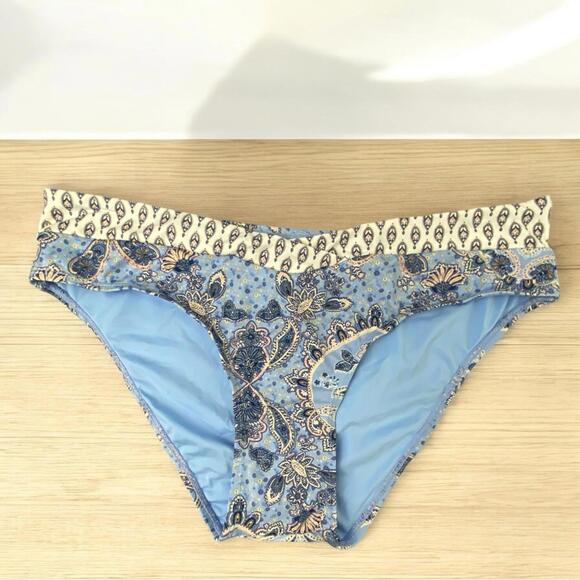 Lucky Brand Other - Lucky Brand Swim Blue Paisley Boho Hipster Bikini Bottom Wms sz L NWT